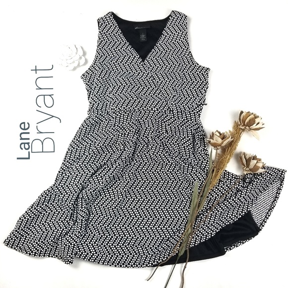 Lane Bryant Dresses & Skirts - 💝 Lane Bryant - White Black Polka-dots Dress 16